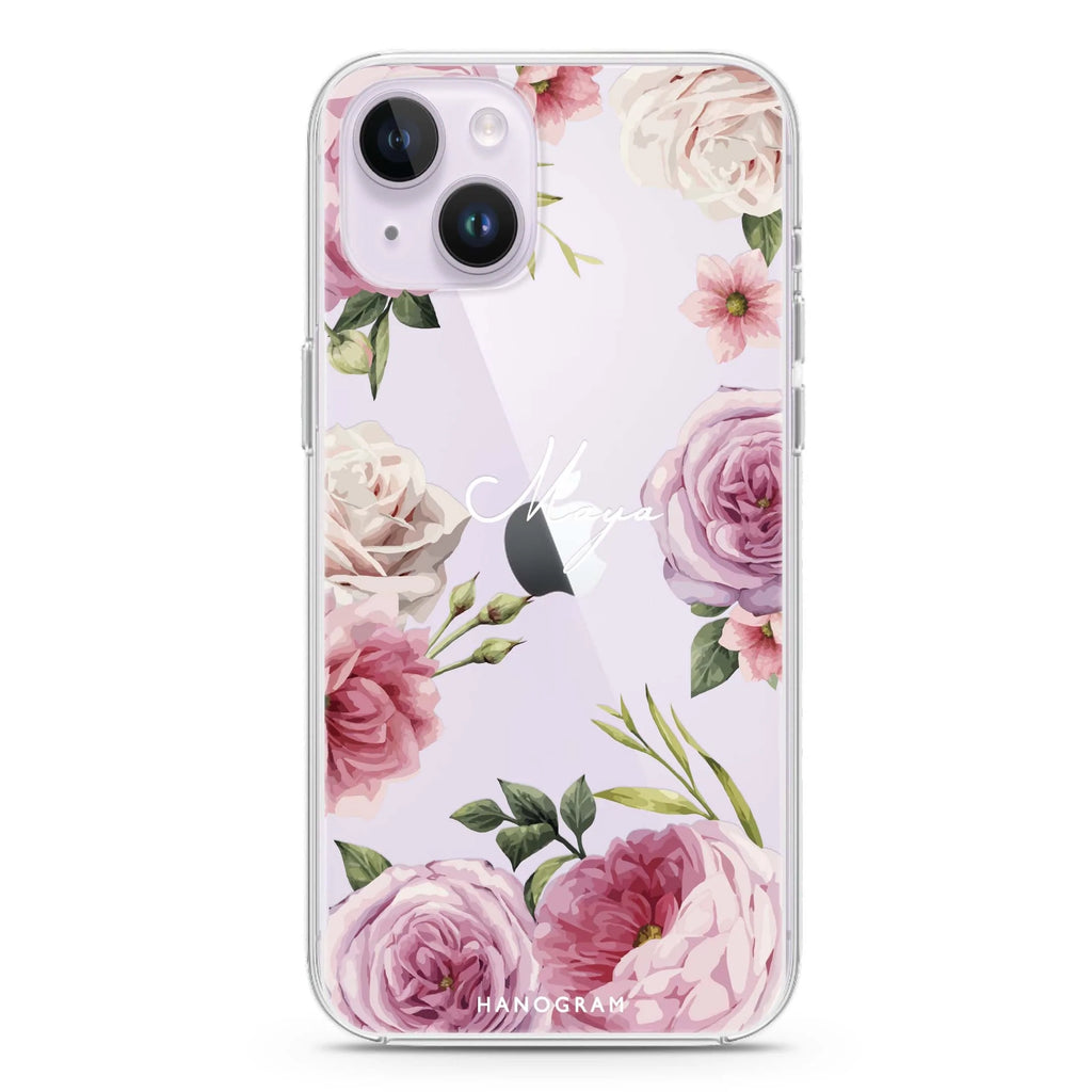 Beautiful Pretty Floral iPhone 14 水晶透明保護殼