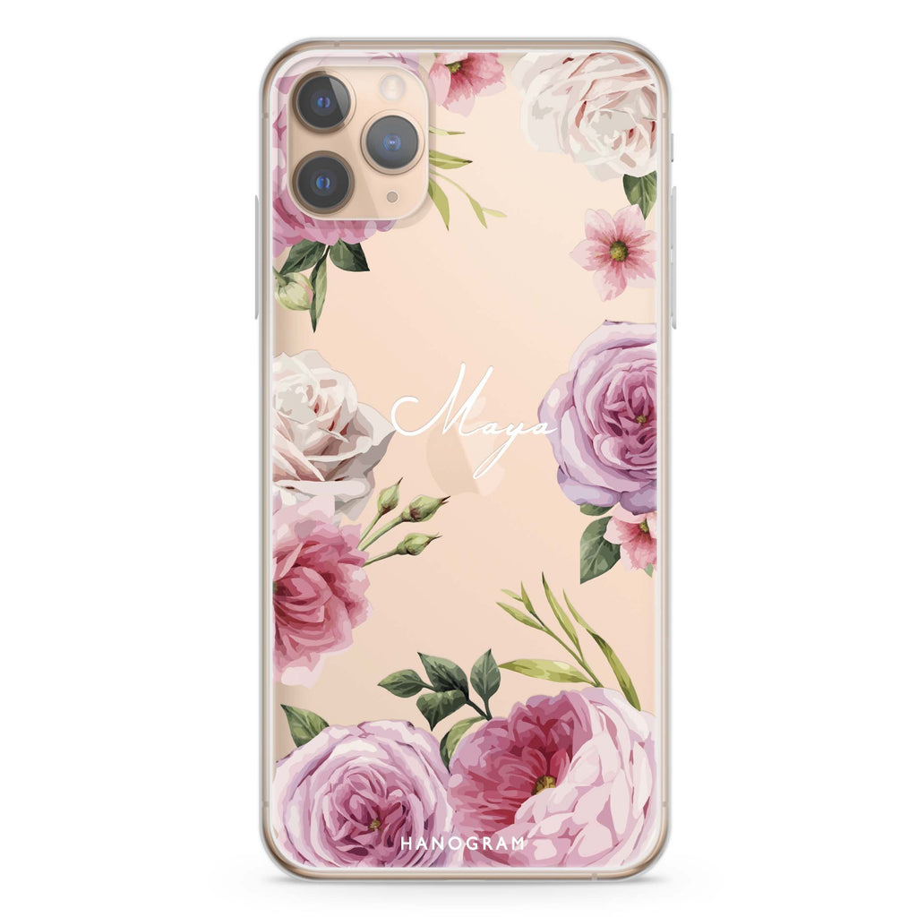 Beautiful Pretty Floral iPhone 11 Pro Max 水晶透明保護殼
