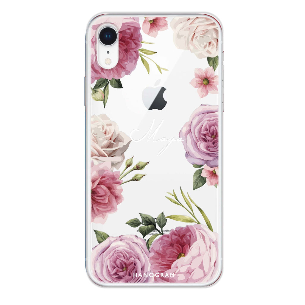 Beautiful Pretty Floral iPhone XR 水晶透明保護殼