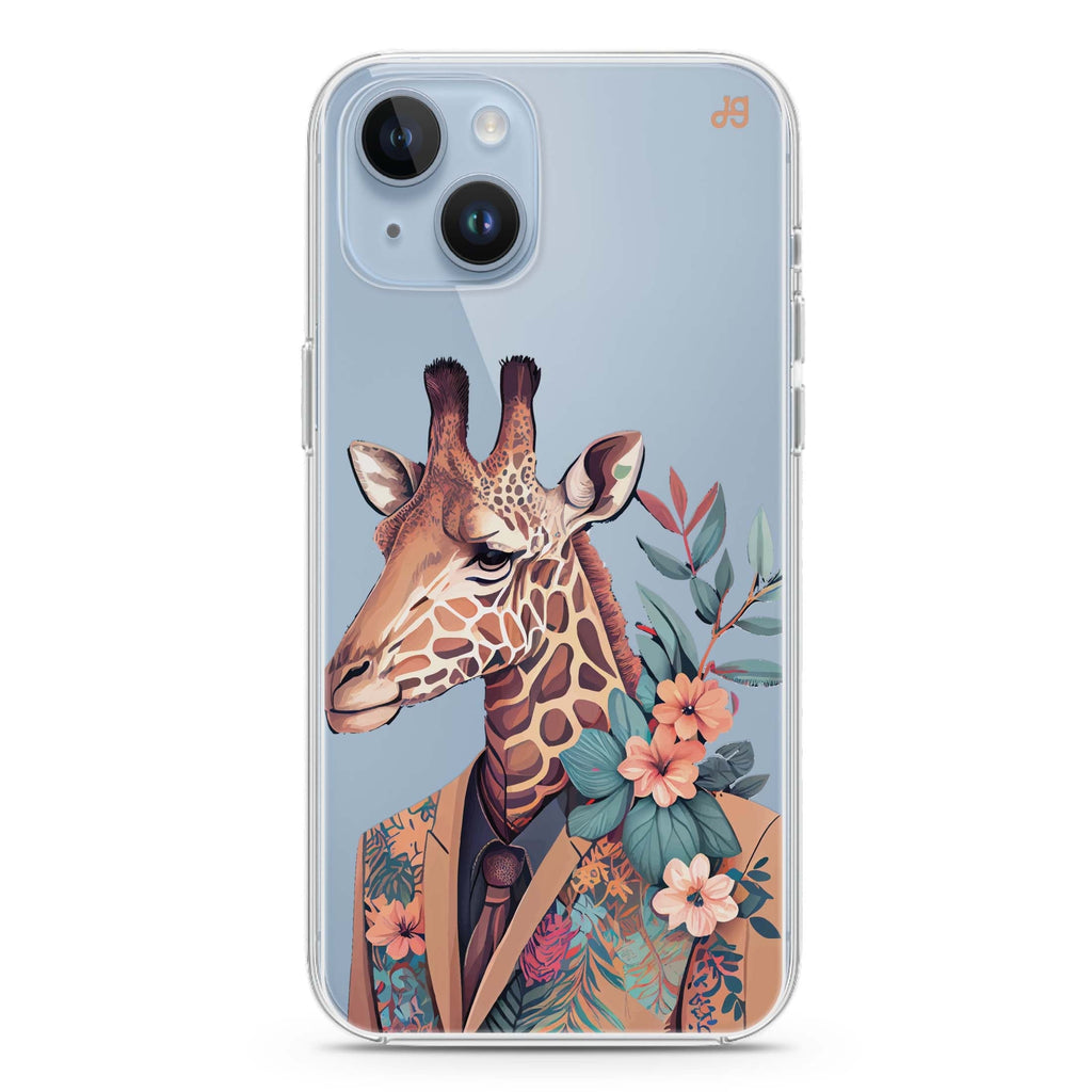 Giraffe & floral iPhone 14 plus 水晶透明保護殼