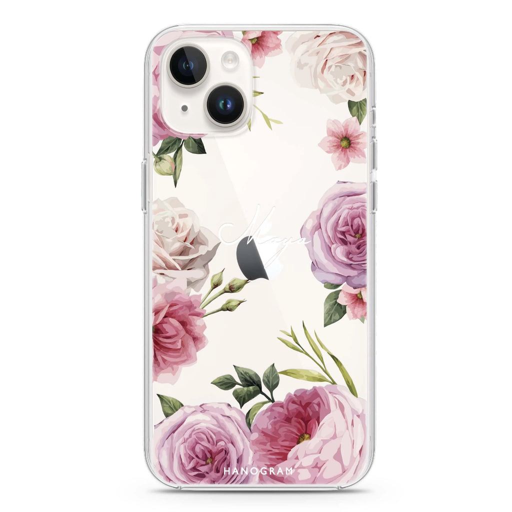 Beautiful Pretty Floral iPhone 14 plus 水晶透明保護殼