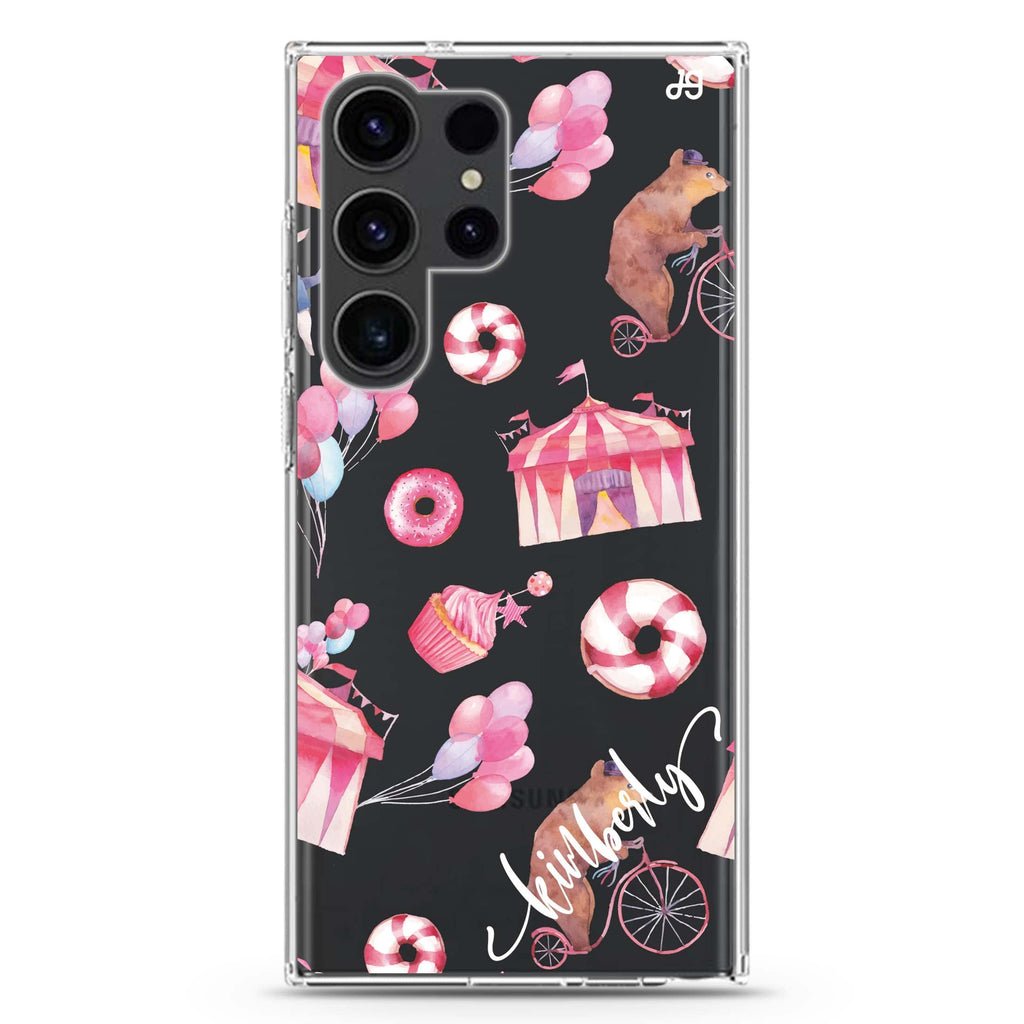 Red Circus Samsung Galaxy Ultra 可加名字透明保護殼，適用 S26/S25/S24/S23 Ultra，圖1