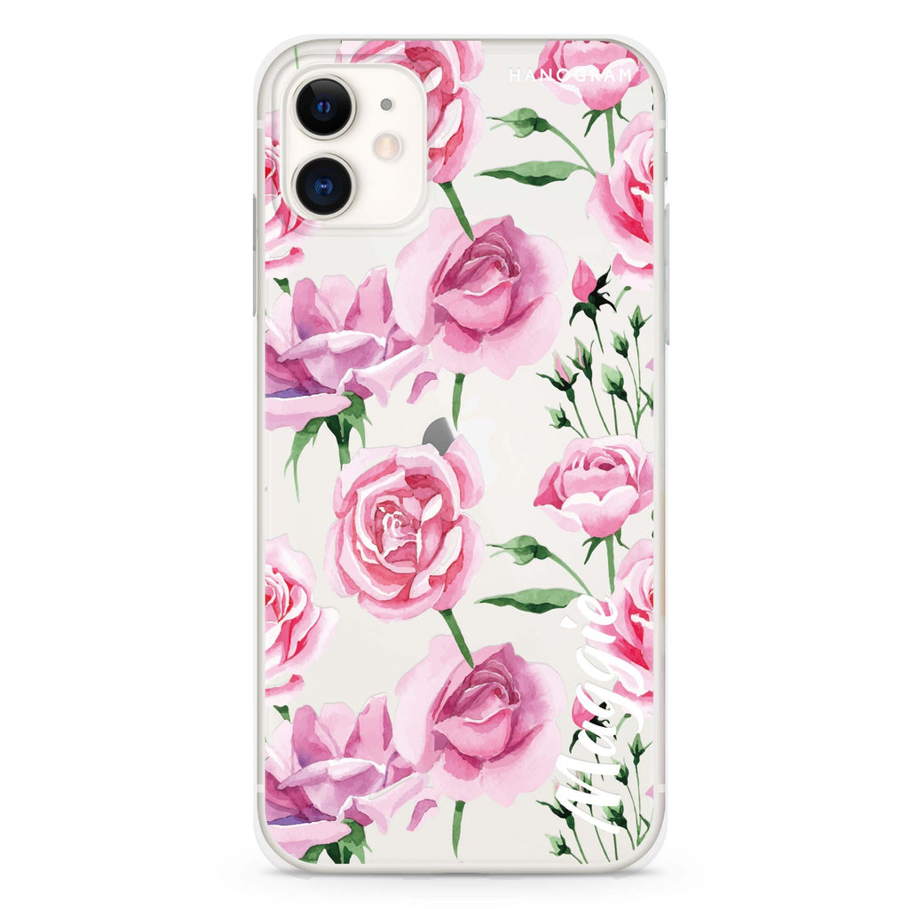 Pink Rose iPhone 11 水晶透明保護殼