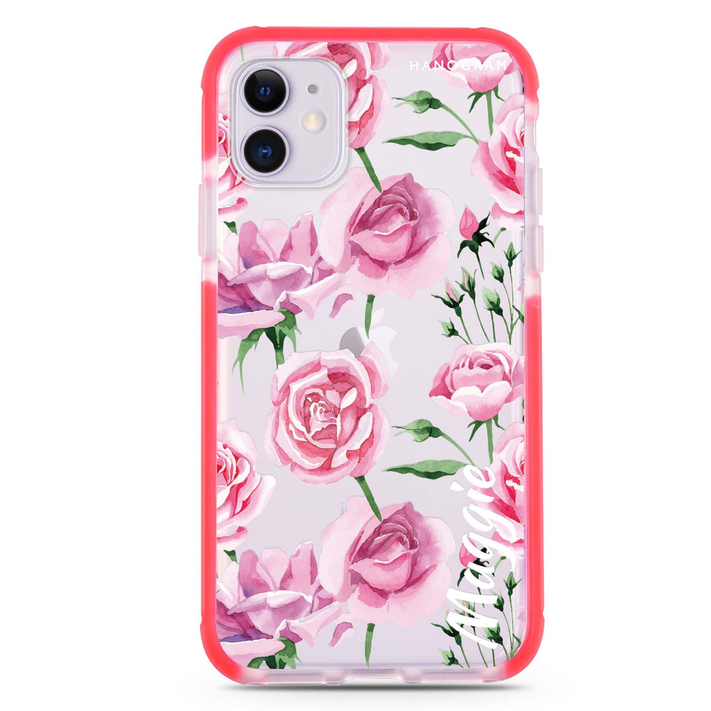Pink Rose iPhone 11 吸震防摔保護殼