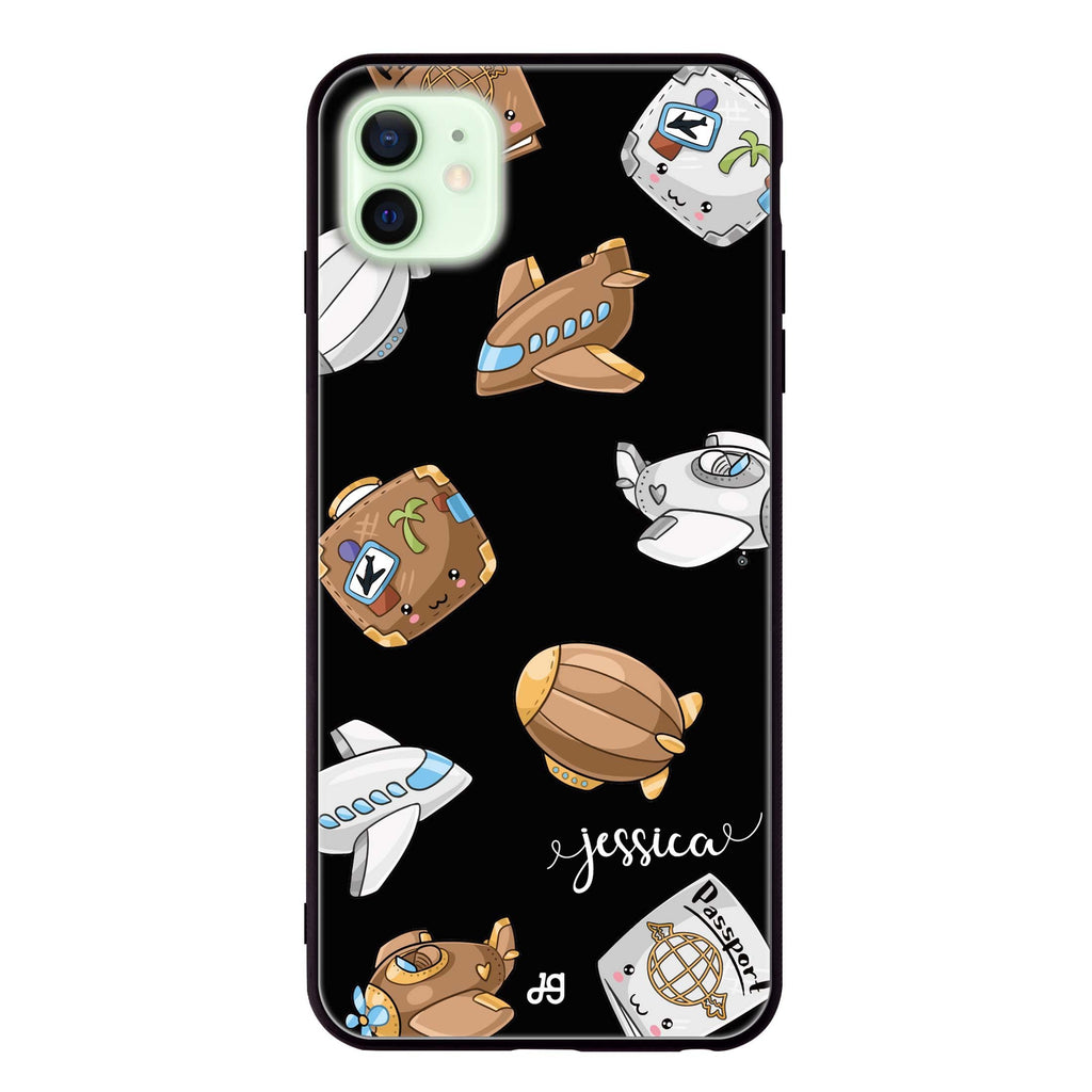 Cartoon AirPlane iPhone 12 超薄強化玻璃殻
