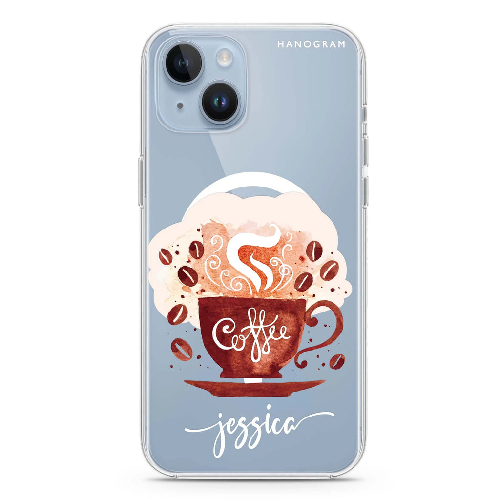 Fragrant coffee iPhone 14 Plus Magsafe 兼容水晶透明保護殼