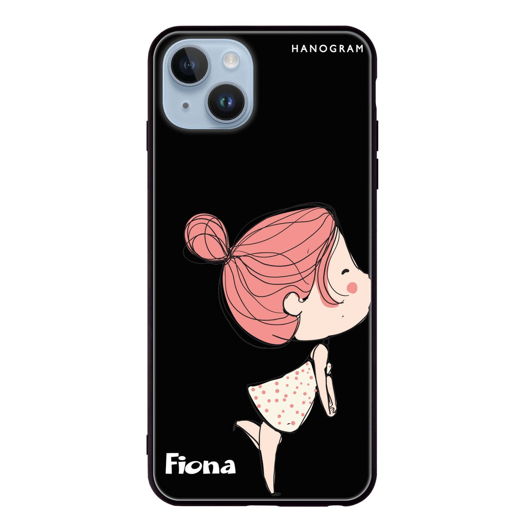 Cute girl kissing iPhone 14 超薄強化玻璃殻