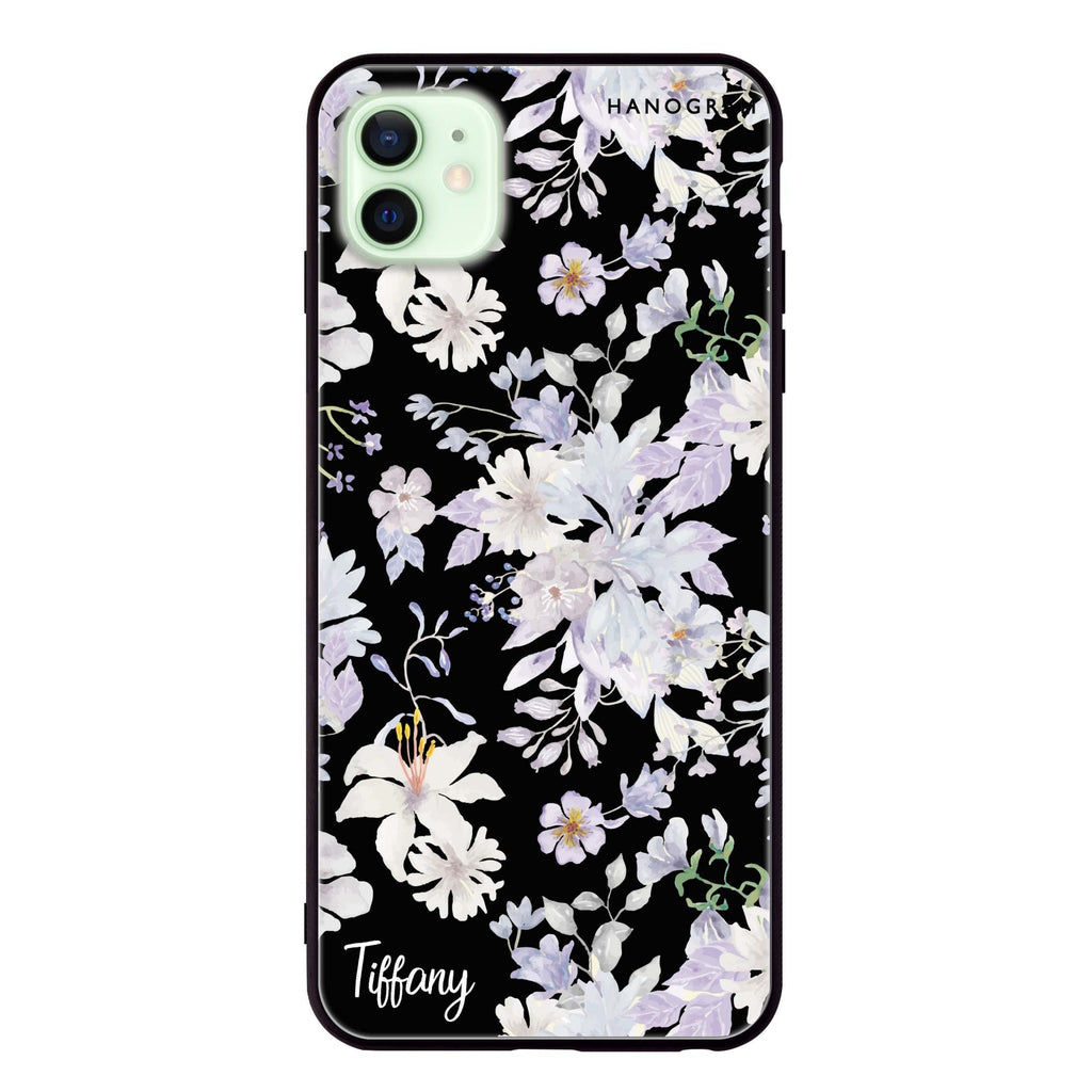 Serene Flowers Pattern iPhone 12 mini 超薄強化玻璃殻