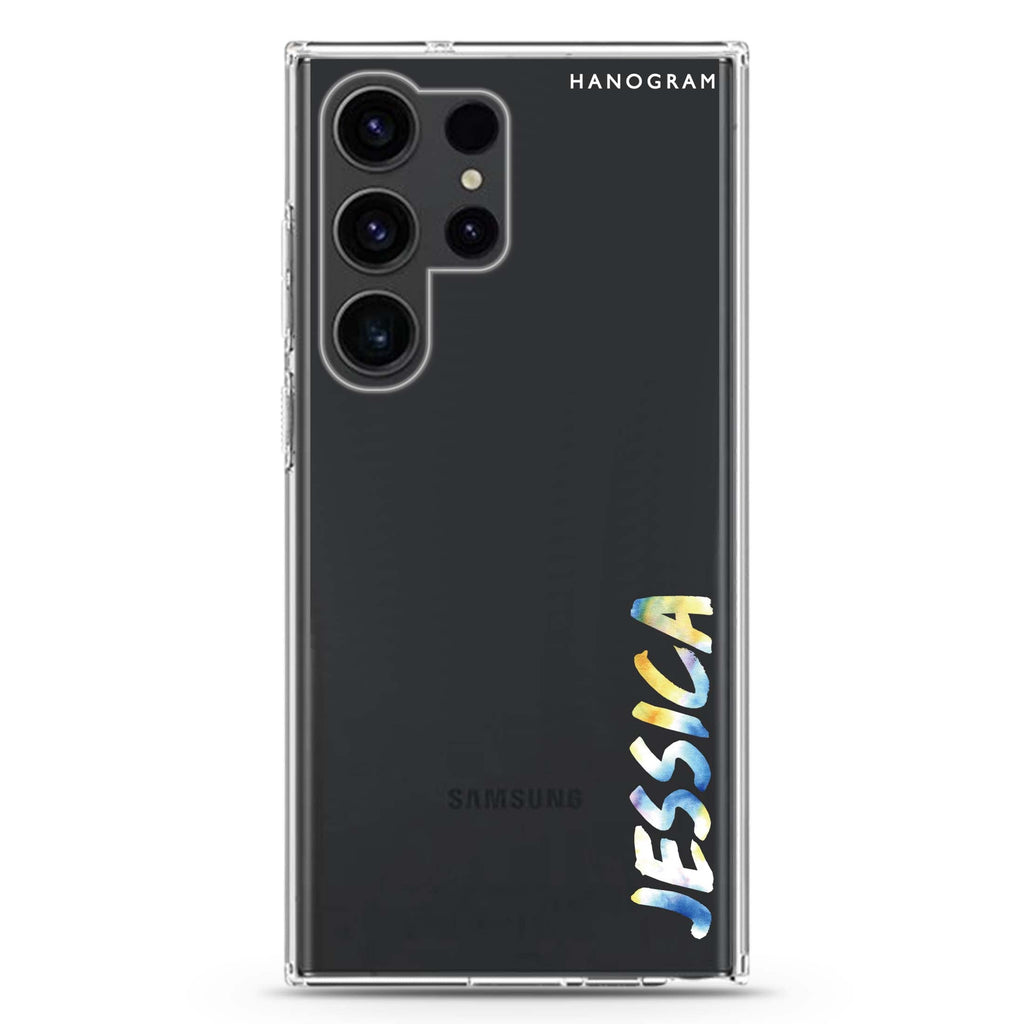 My Watercolour Name Samsung Galaxy Ultra 可加名字透明保護殼，適用 S26/S25/S24/S23 Ultra，圖1
