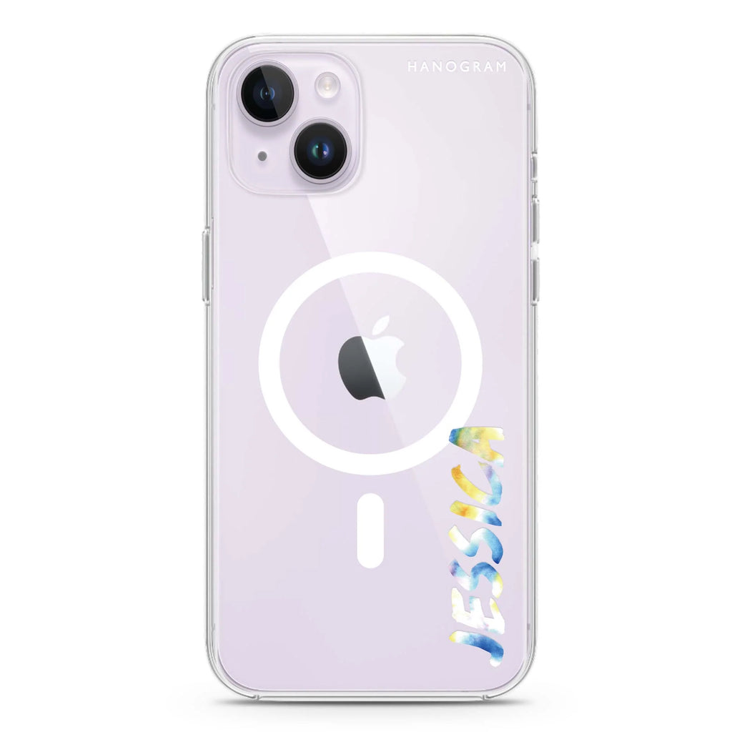 My Watercolour Name iPhone 14 Plus Magsafe 兼容水晶透明保護殼