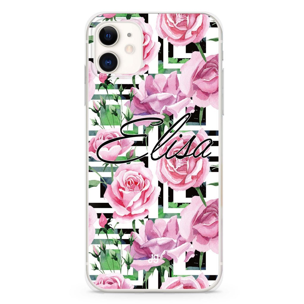 Rose Checkered iPhone 11 水晶透明保護殼