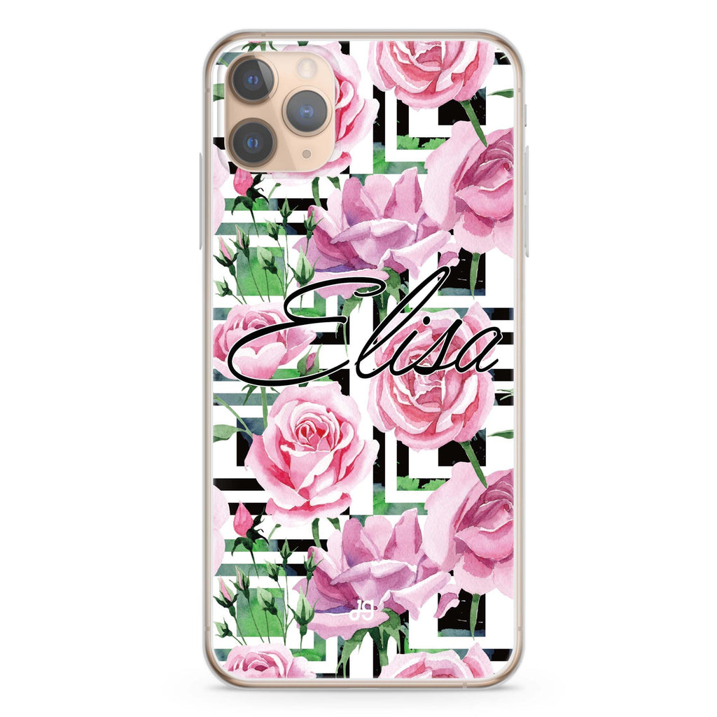 Rose Checkered iPhone 11 Pro Max 水晶透明保護殼
