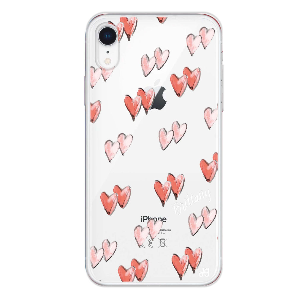 Double Heart iPhone XR 水晶透明保護殼