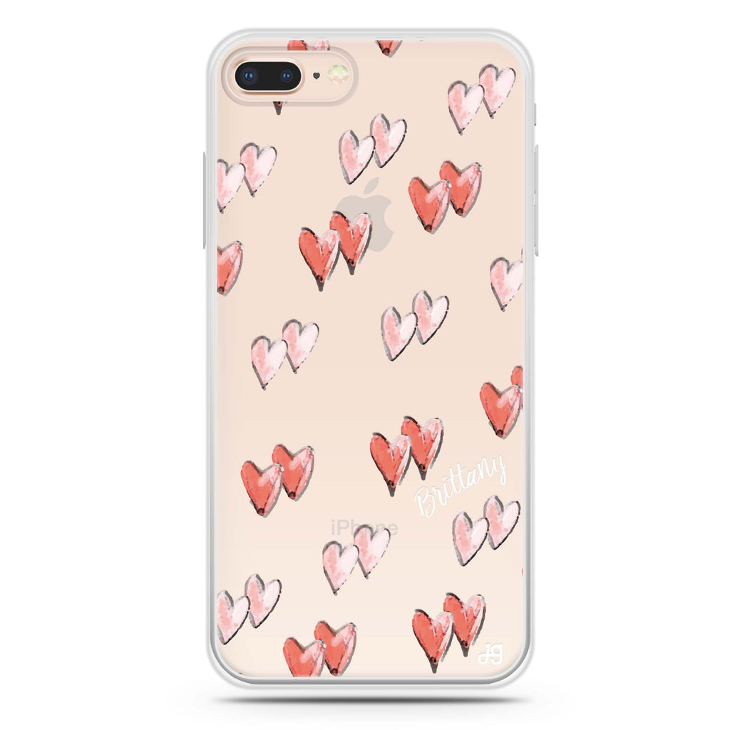 Double Heart iPhone 8 Plus 水晶透明保護殼
