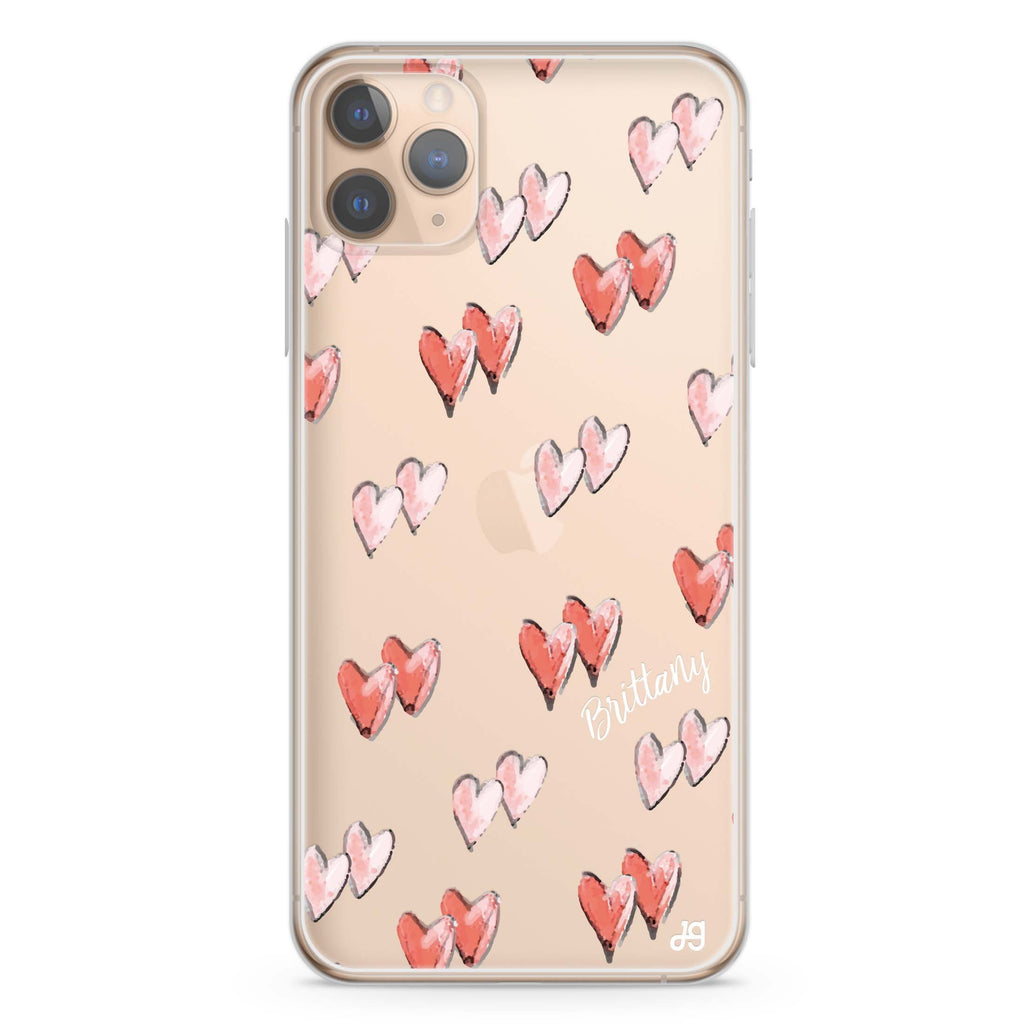 Double Heart iPhone 11 Pro Max 水晶透明保護殼