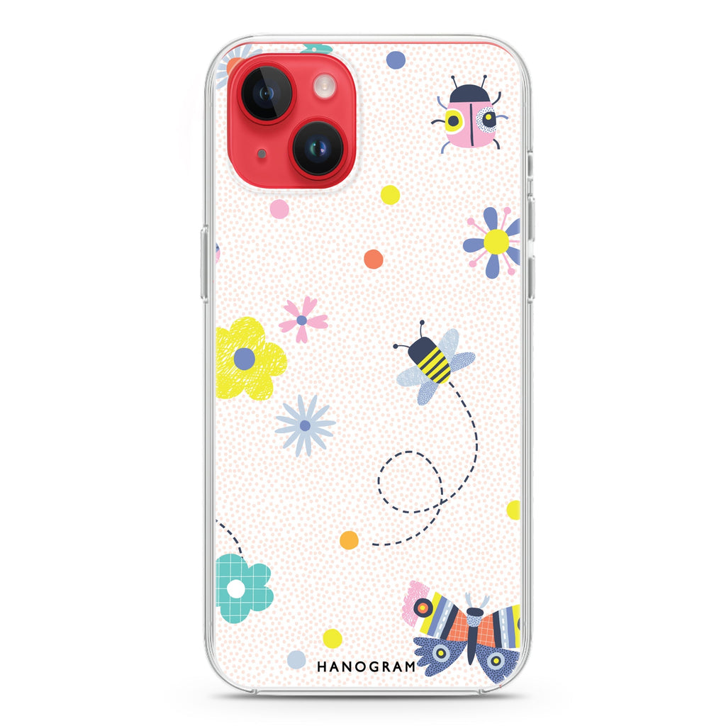 Cute Floral iPhone 14 Plus Magsafe 兼容水晶透明保護殼