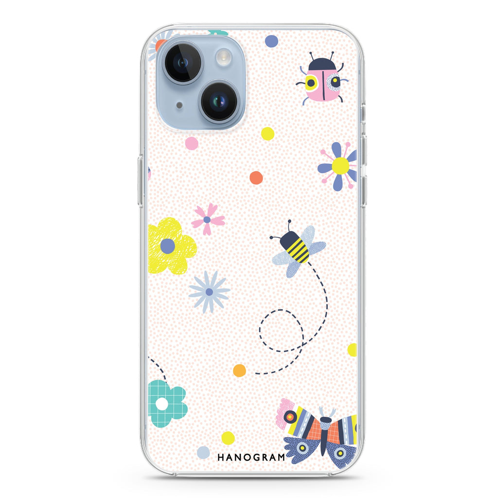 Cute Floral iPhone 14 Magsafe 兼容水晶透明保護殼