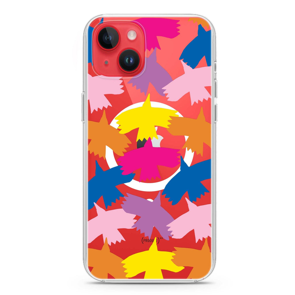 Colourful Birds iPhone 14 Plus Magsafe 兼容水晶透明保護殼