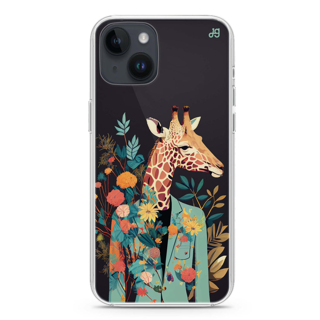 Giraffe & floral iPhone 14 plus 水晶透明保護殼