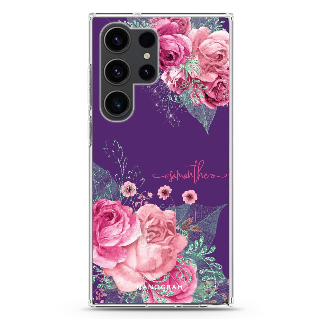 WildRose Samsung Galaxy Ultra 可加名字透明保護殼，適用 S26/S25/S24/S23 Ultra，圖1
