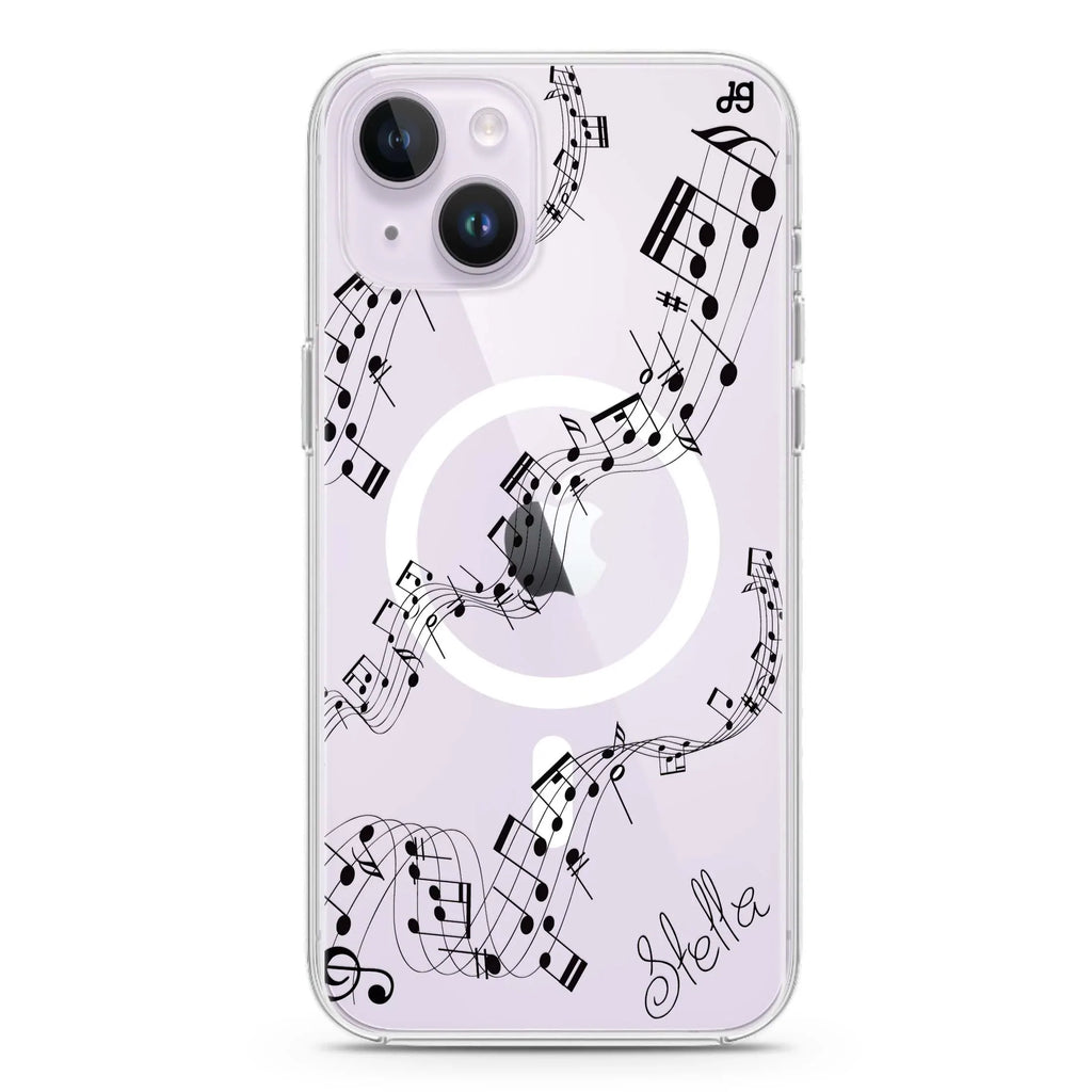 Music iPhone 14 Magsafe 兼容水晶透明保護殼