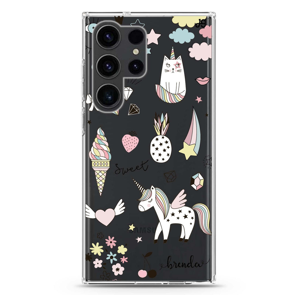 My lovely Cartoon Samsung Galaxy Ultra 可加名字透明保護殼，適用 S26/S25/S24/S23 Ultra，圖1