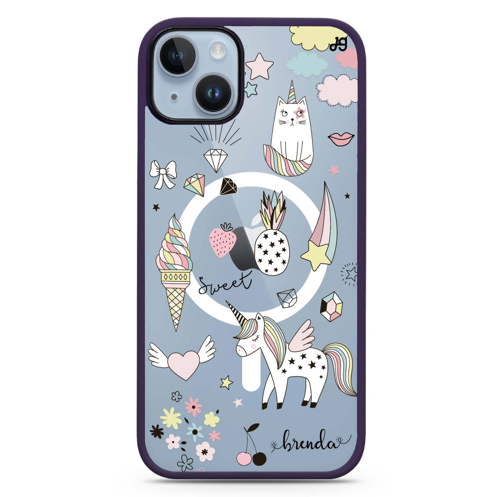 My lovely Cartoon iPhone 14 Plus Magsafe 兼容防衝擊保護殼