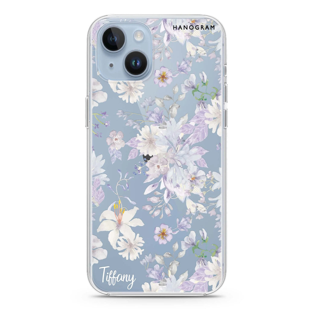 Serene Flowers Pattern iPhone 14 水晶透明保護殼