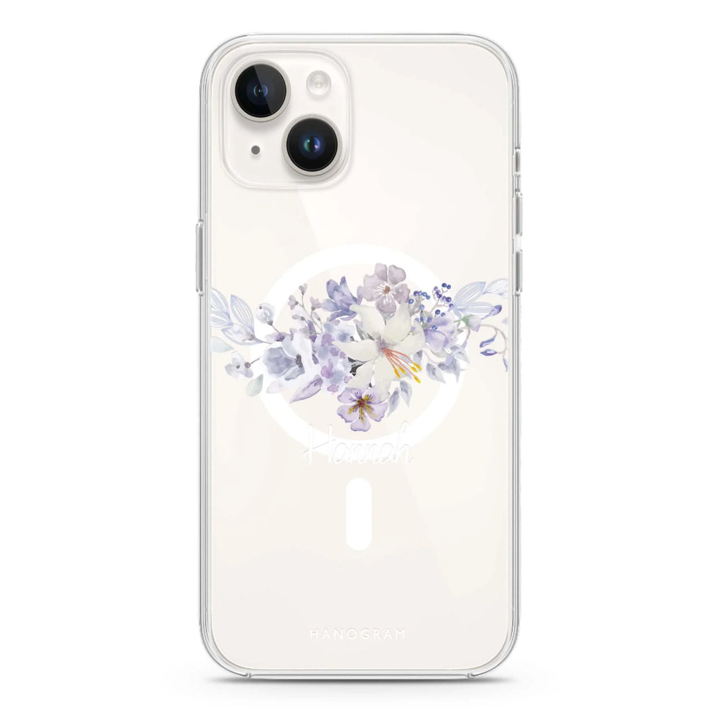 Serene Flowers & Me iPhone 14 Magsafe 兼容水晶透明保護殼