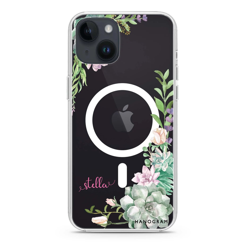 Rose in Wild iPhone 14 Magsafe 兼容水晶透明保護殼