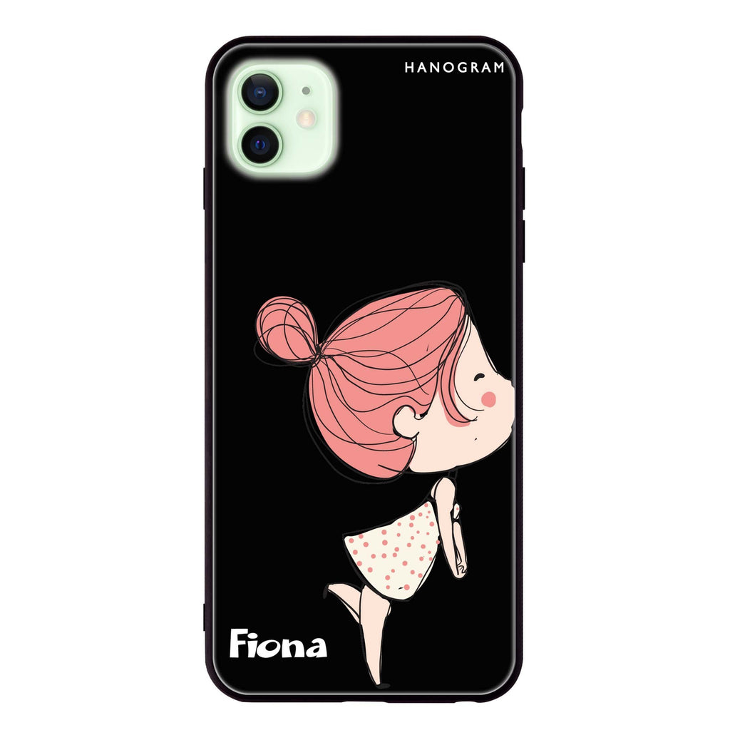 Cute girl kissing iPhone 12 超薄強化玻璃殻