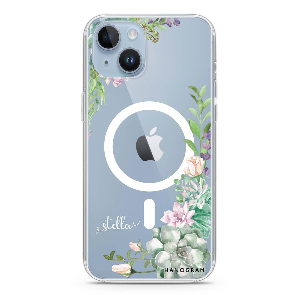 Rose in Wild iPhone 14 Plus Magsafe 兼容水晶透明保護殼