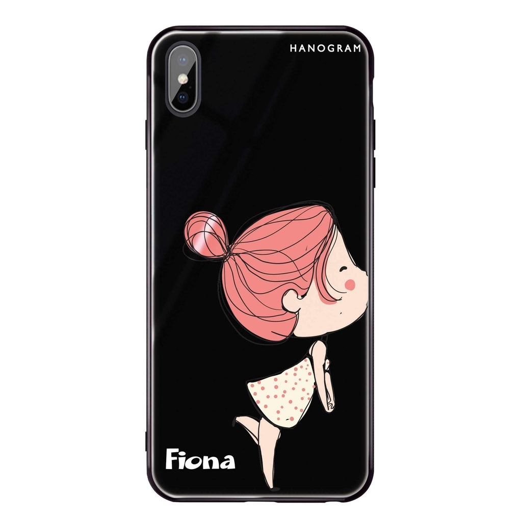 Cute girl kissing iPhone XS 超薄強化玻璃殻