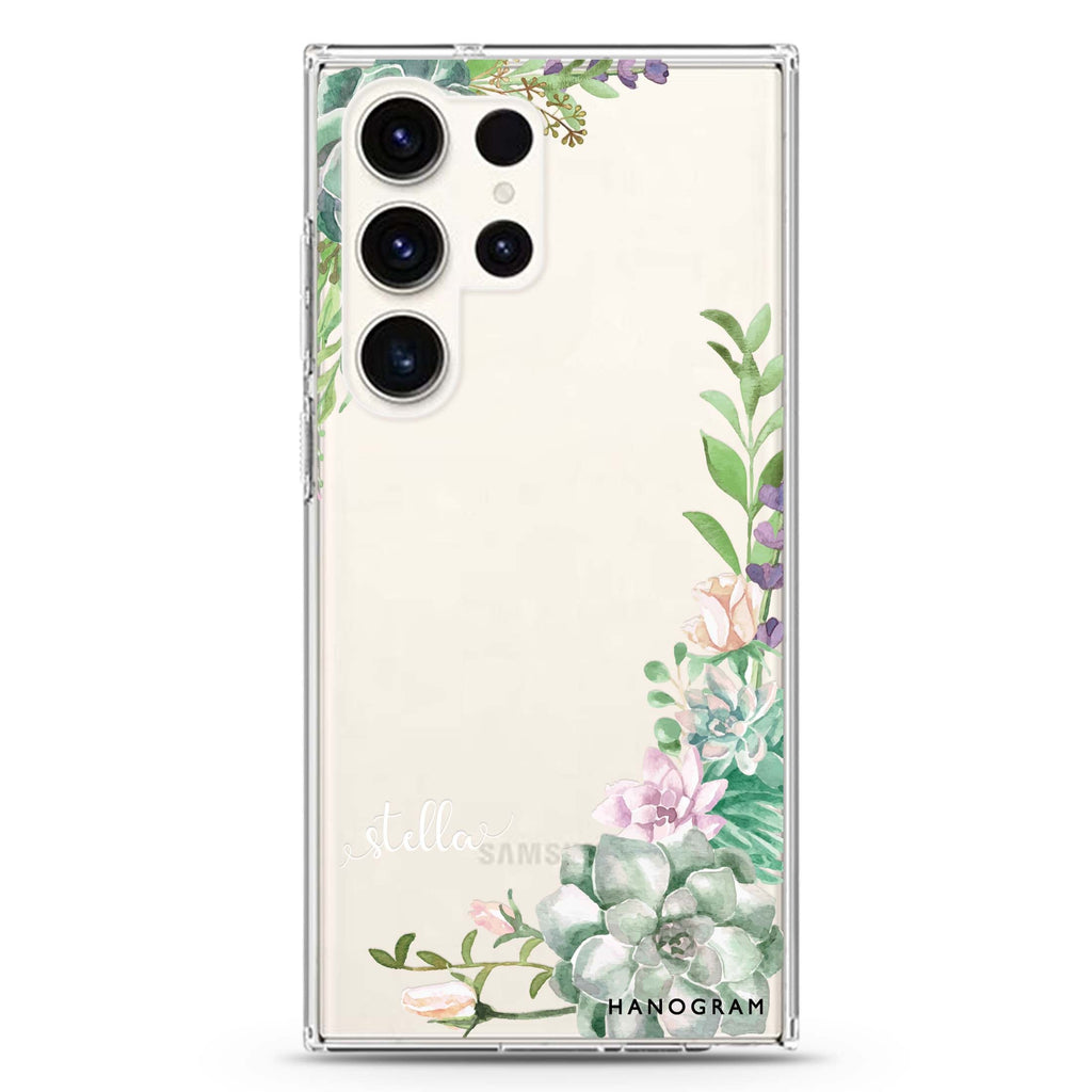 Rose in Wild Samsung Galaxy Ultra 可加名字透明保護殼，適用 S26/S25/S24/S23 Ultra，圖1