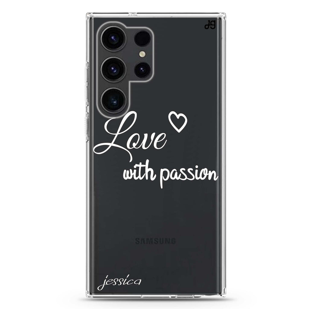 Always be true love with passion I Samsung Galaxy Ultra 可加名字透明保護殼，適用 S26/S25/S24/S23 Ultra，圖1