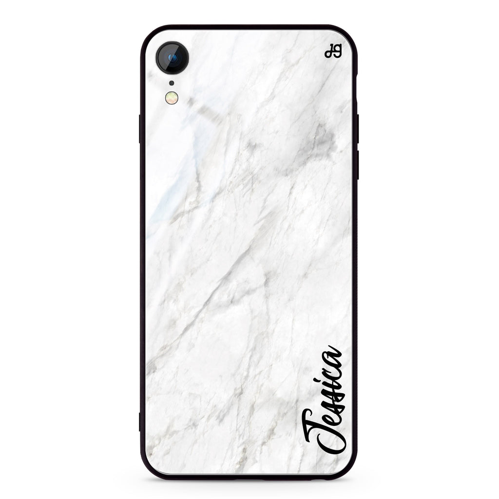 White Marble – Deep Love iPhone XR 超薄強化玻璃殻