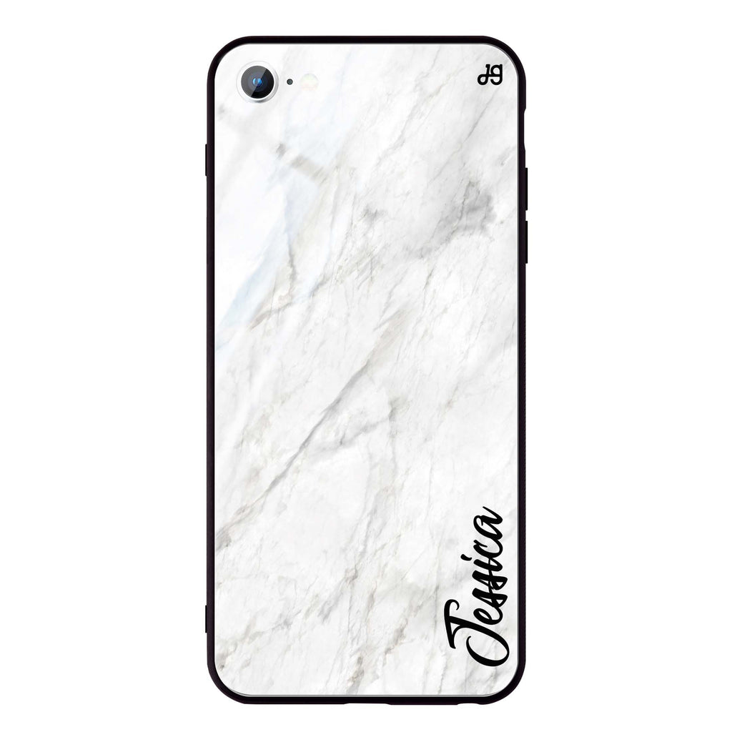 White Marble – Deep Love iPhone SE 超薄強化玻璃殻