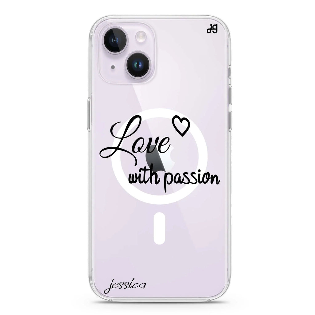 Always be true love with passion II iPhone 14 Magsafe 兼容水晶透明保護殼