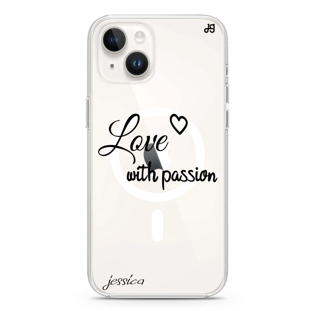 Always be true love with passion II iPhone 14 Plus Magsafe 兼容水晶透明保護殼