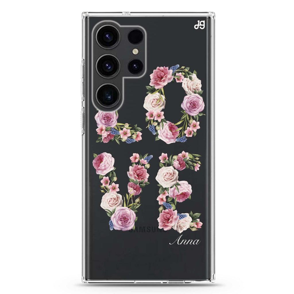 L.O.V.E Samsung Galaxy Ultra 可加名字透明保護殼，適用 S26/S25/S24/S23 Ultra，圖1