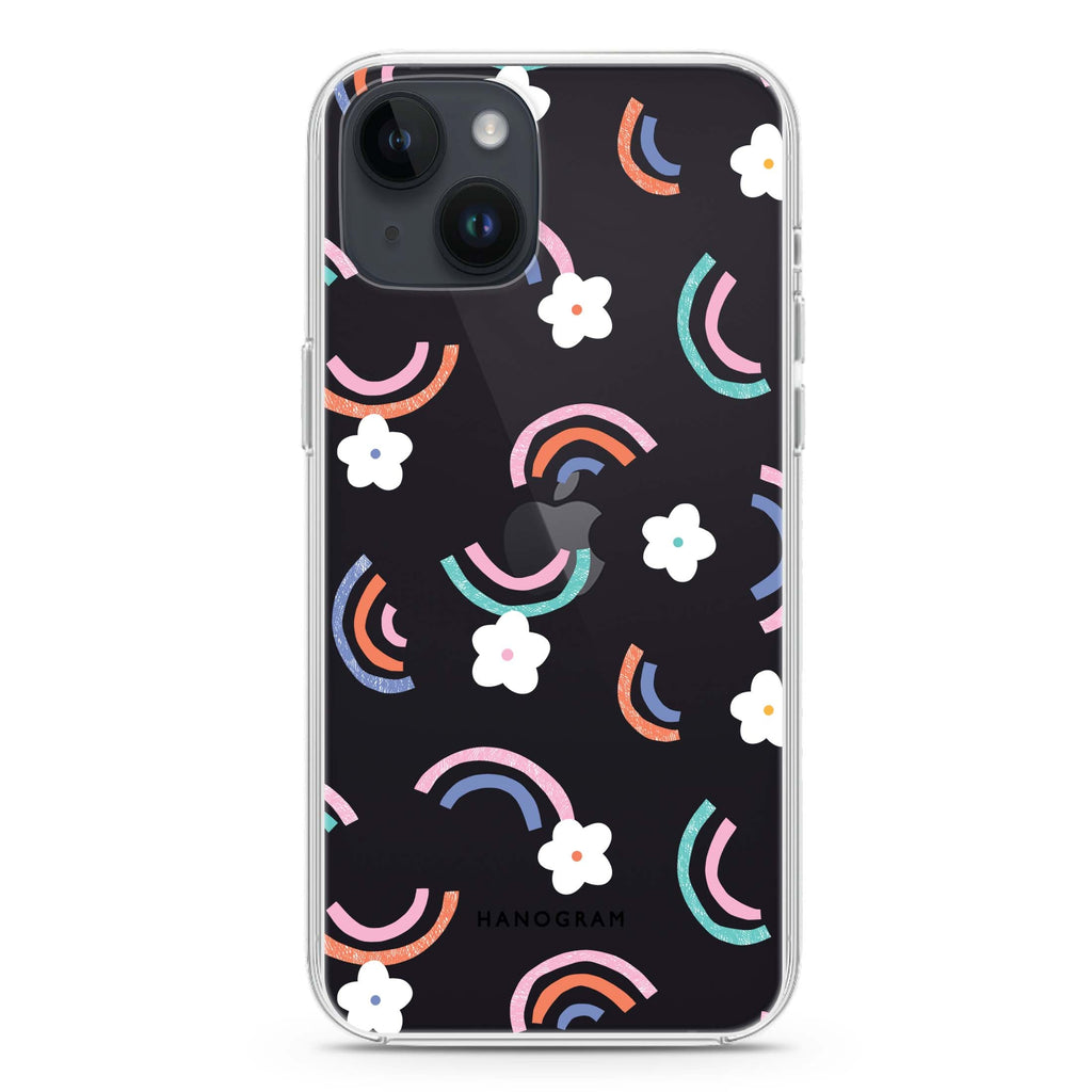 Rainbow Floral iPhone 14 水晶透明保護殼