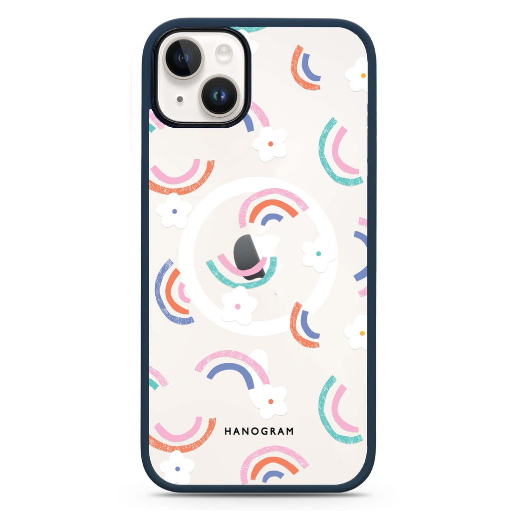 Rainbow Floral iPhone 14 Plus Magsafe 兼容防衝擊保護殼