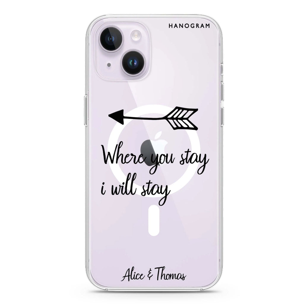 Always love together iPhone 14 Plus Magsafe 兼容水晶透明保護殼