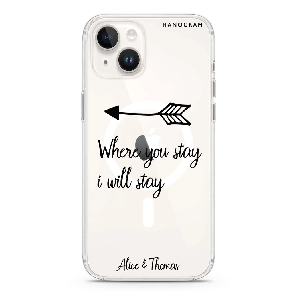 Always love together iPhone 14 Magsafe 兼容水晶透明保護殼
