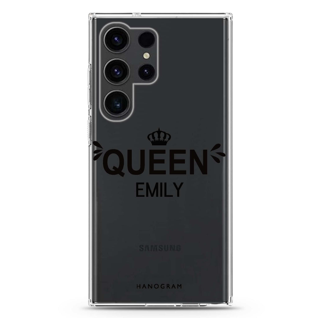 I am the queen Samsung Galaxy Ultra 可加名字透明保護殼，適用 S26/S25/S24/S23 Ultra，圖1