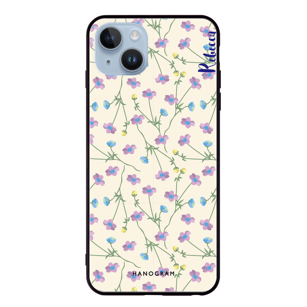 Girly floral iPhone 13 Mini 超薄強化玻璃殻