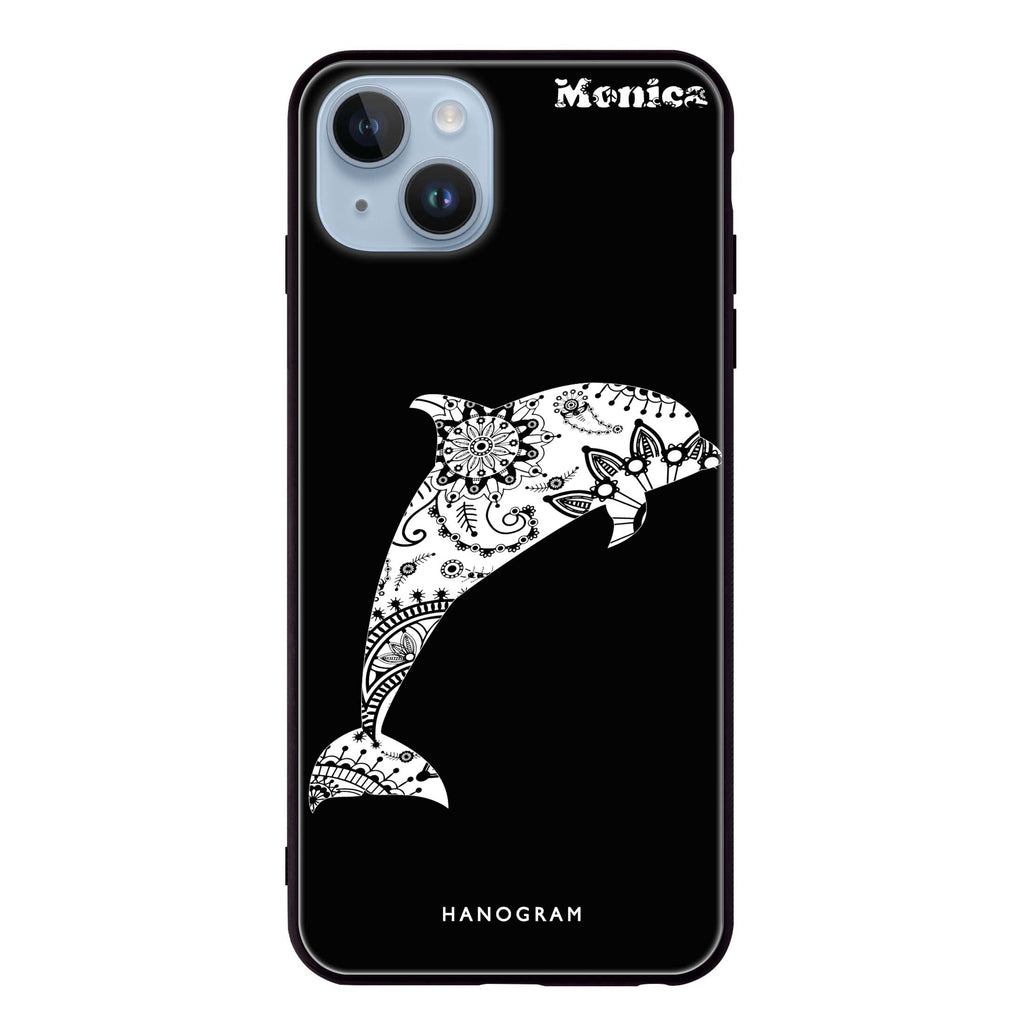 Mandala dolphin iPhone 13 超薄強化玻璃殻