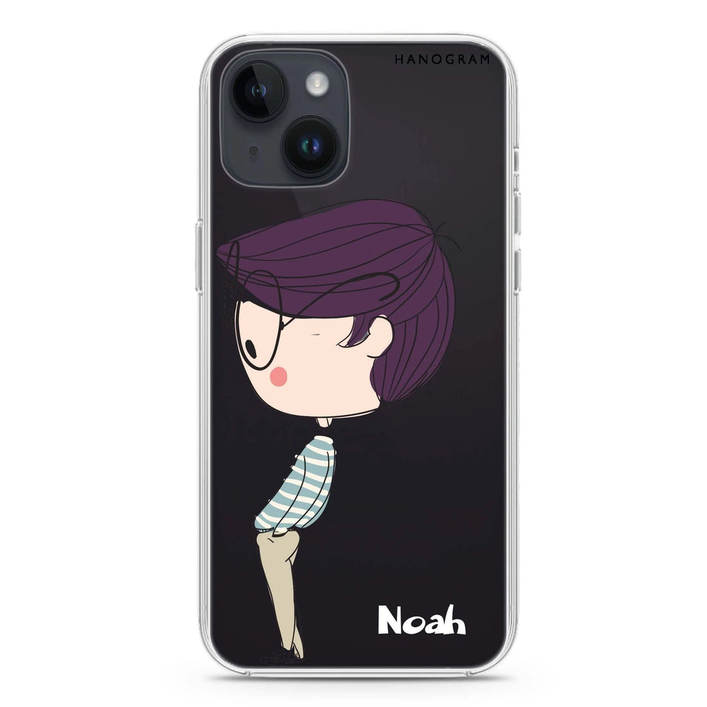 Boy kissing iPhone 14 plus 水晶透明保護殼
