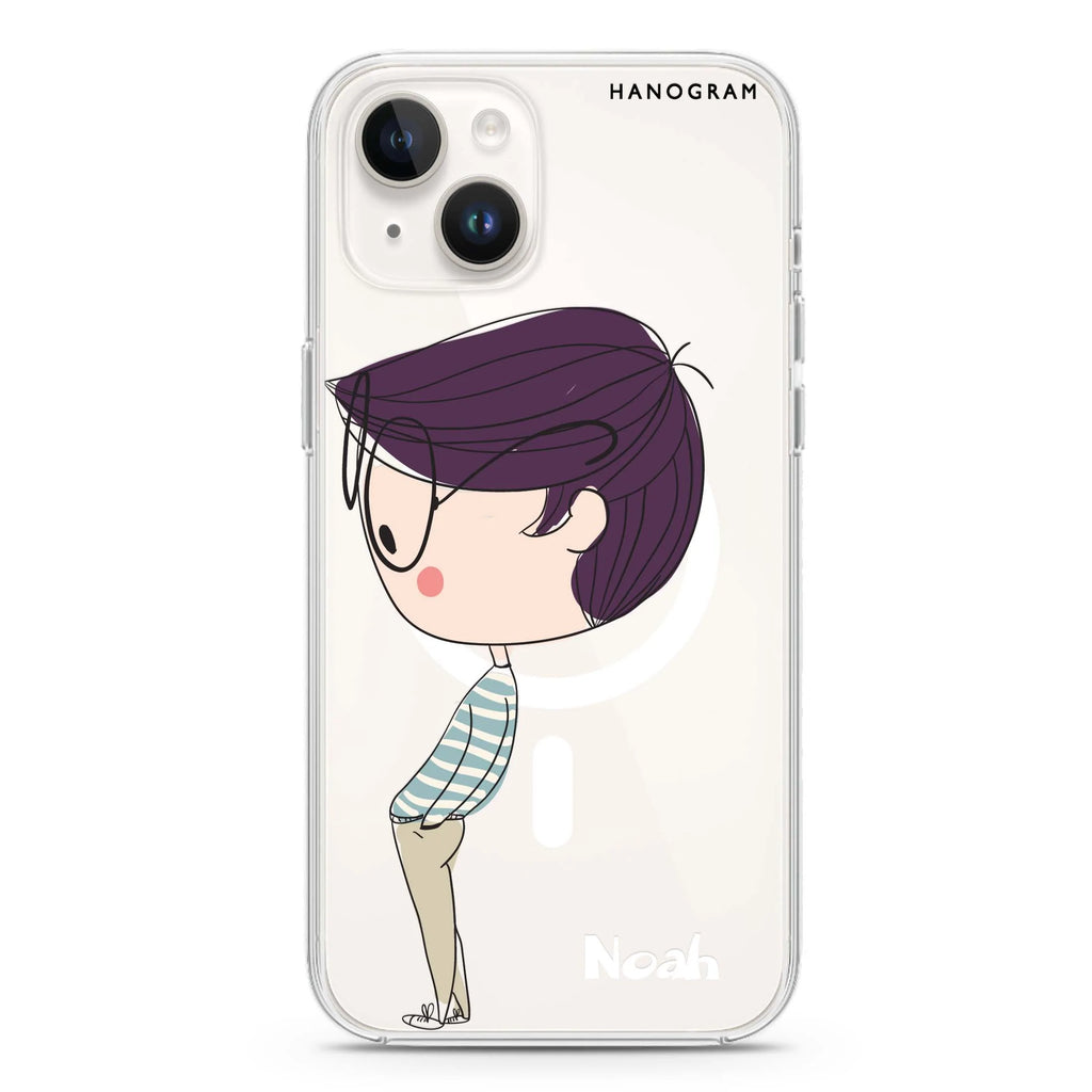 Boy kissing iPhone 14 Plus Magsafe 兼容水晶透明保護殼