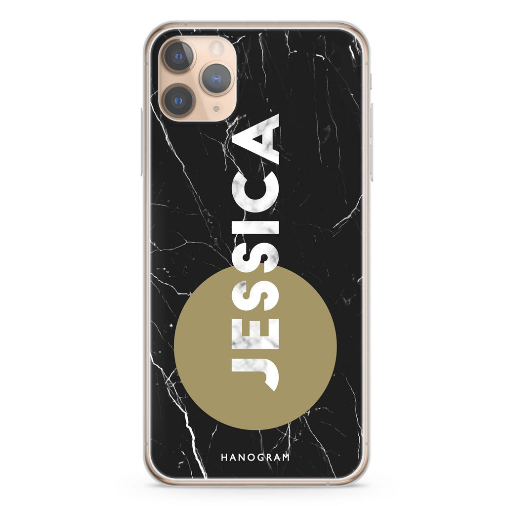 Black And Circle Marble iPhone 11 Pro 水晶透明保護殼
